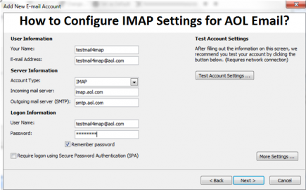 How to Configure AOL Email IMAP Settings?