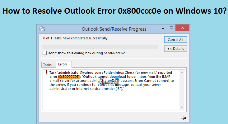 Outlook-Error-0x800ccc0e