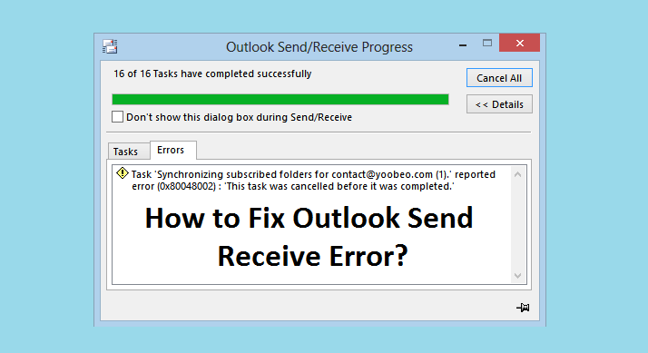 how to fix microsoft outlook 2010 send receive error