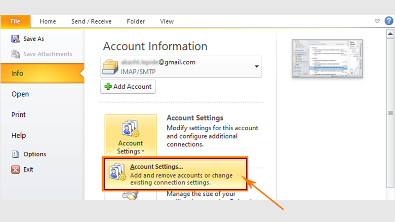 Select Account Settings