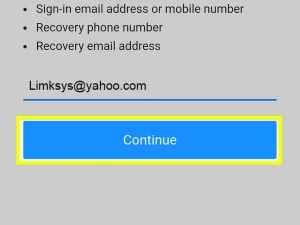 Recover Hacked Yahoo Account on Mobile - step 5 